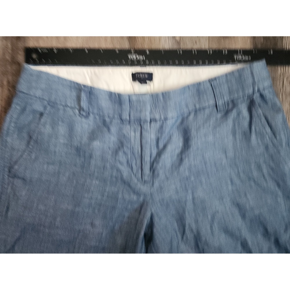 J.Crew Shorts Womens 6 Blue Re-Imagined Indigo Chambray Cotton Mid Rise 4 Inseam - Picture 3 of 9